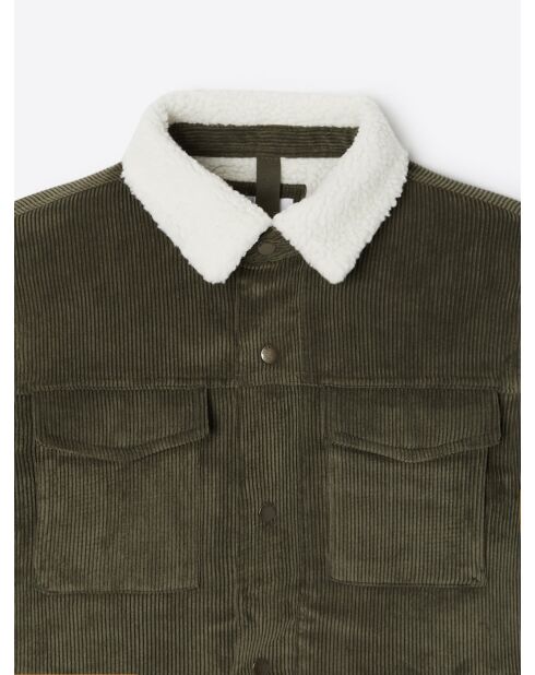 Blouson en velours côtelé 100% coton vert