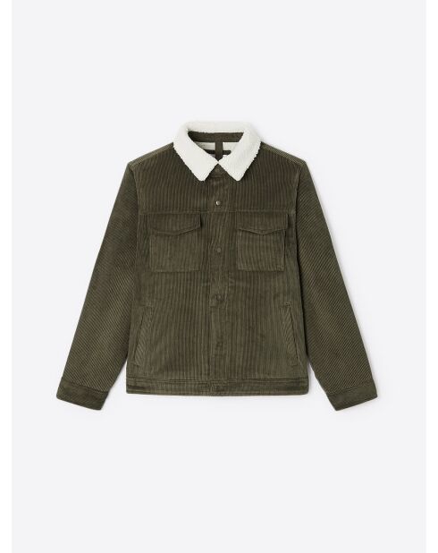 Blouson en velours côtelé 100% coton vert