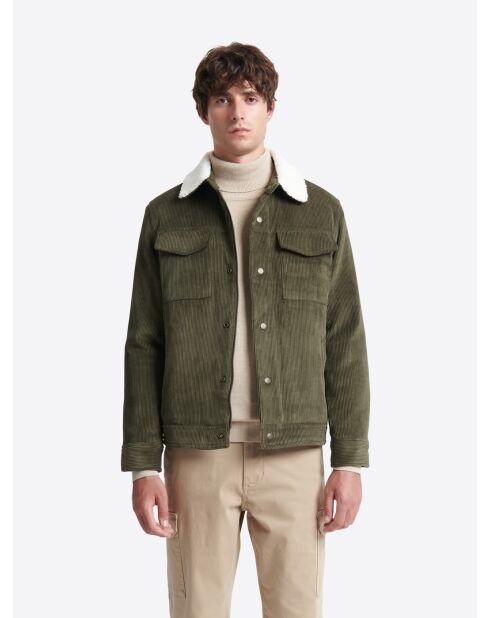 Blouson en velours côtelé 100% coton vert