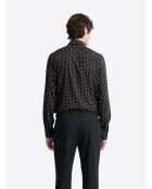 Chemise à pois en viscose noire