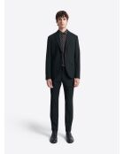 Chemise à pois en viscose noire