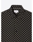 Chemise à pois en viscose noire