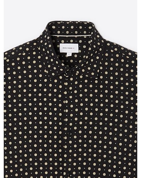 Chemise à pois en viscose noire