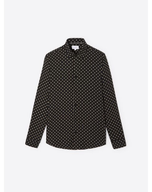 Chemise à pois en viscose noire