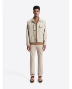 Slack taille élastiquée beige doux