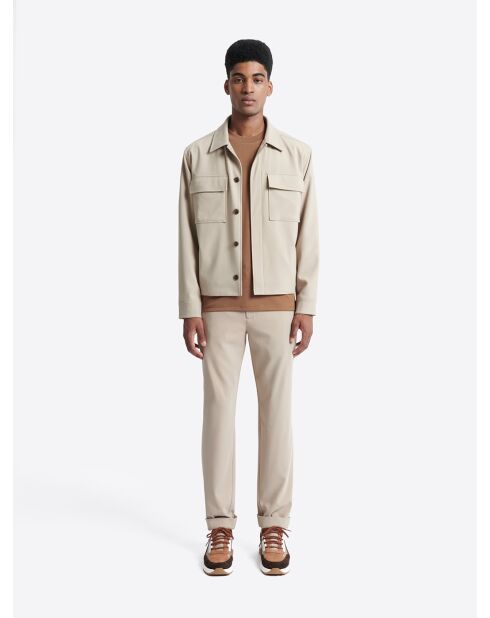 Slack taille élastiquée beige doux