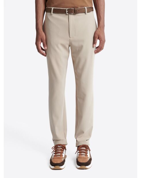 Slack taille élastiquée beige doux