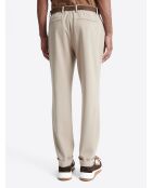 Slack taille élastiquée beige doux