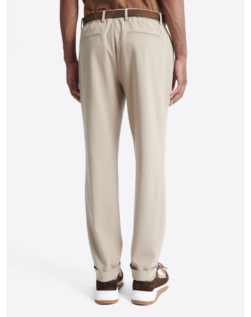 Slack taille élastiquée beige doux