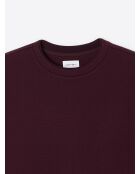 Sweat regular col rond en coton lie de vin