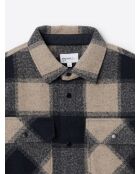 Surchemise à carreaux regular bleu marine