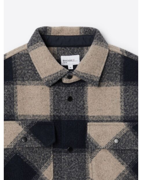 Surchemise à carreaux regular bleu marine