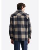 Surchemise à carreaux regular bleu marine