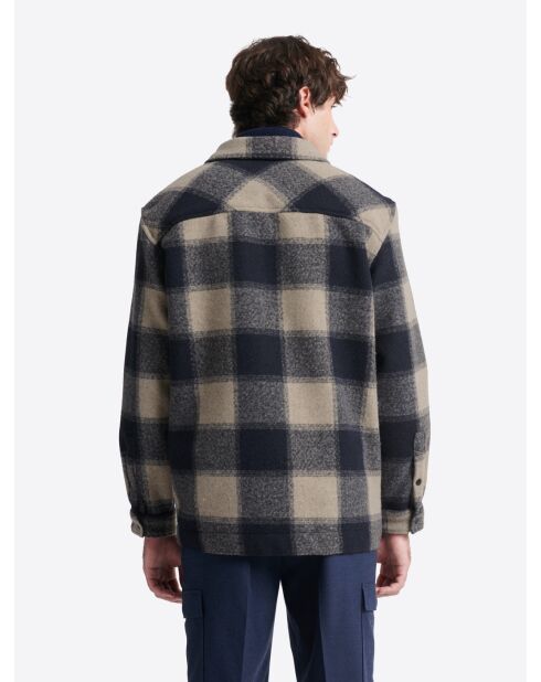 Surchemise à carreaux regular bleu marine