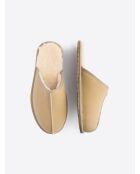 Chaussons d'intérieur fourrés beige officier