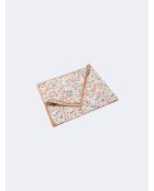 Pochette 100% coton fleurie terracotta - 25x25 cm