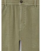 Slack faux-uni 100% coton vert lichen