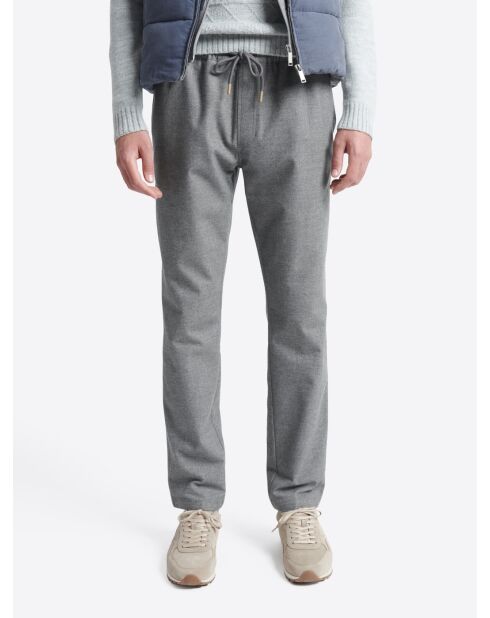 Slack chiné taille élastique gris chiné clair