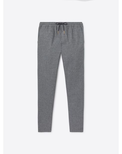 Slack chiné taille élastique gris chiné clair