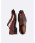 Chaussures de ville richelieus en cuir marron
