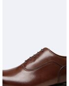 Chaussures de ville richelieus en cuir marron