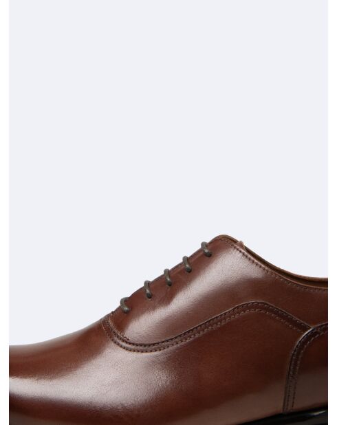 Chaussures de ville richelieus en cuir marron