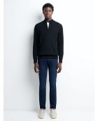 Jean denim délavé en coton stretch denim