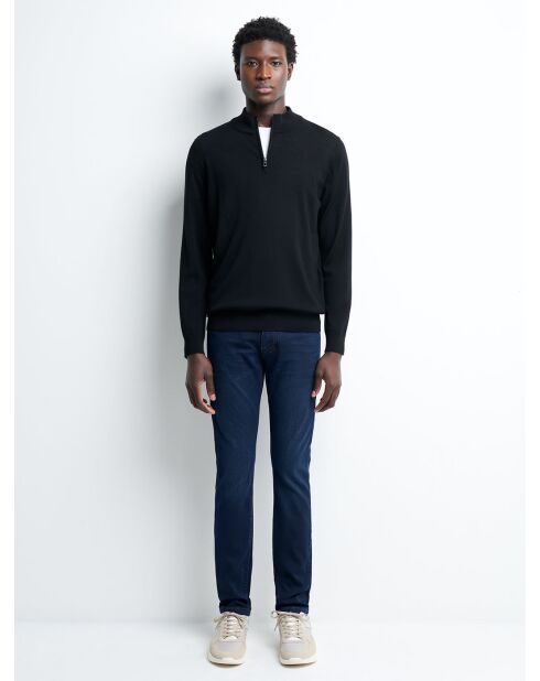 Jean denim délavé en coton stretch denim