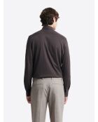 Chemise faux uni 100% coton chocolat