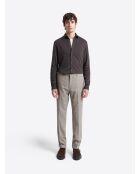 Chemise faux uni 100% coton chocolat