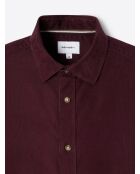 Chemise en velours 100% coton figue