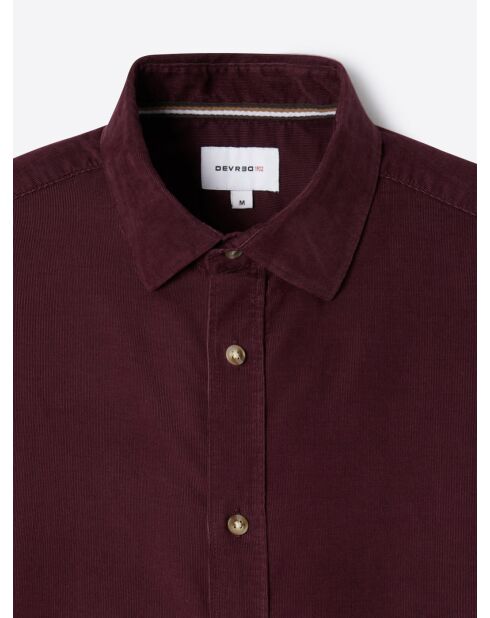 Chemise en velours 100% coton figue