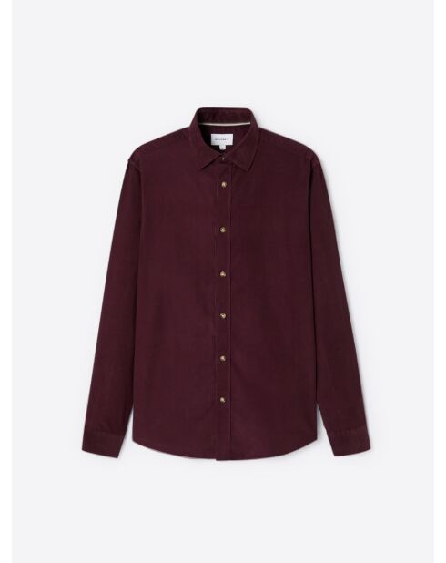 Chemise en velours 100% coton figue
