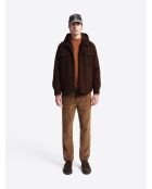 Surchemise regular à capuche amovible marron 3