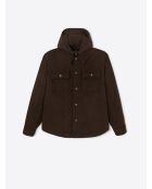 Surchemise regular à capuche amovible marron 3