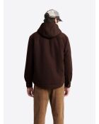 Surchemise regular à capuche amovible marron 3