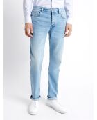 Jean denim faux-uni bleu bleach