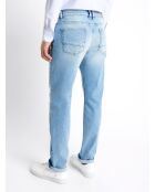 Jean denim faux-uni bleu bleach