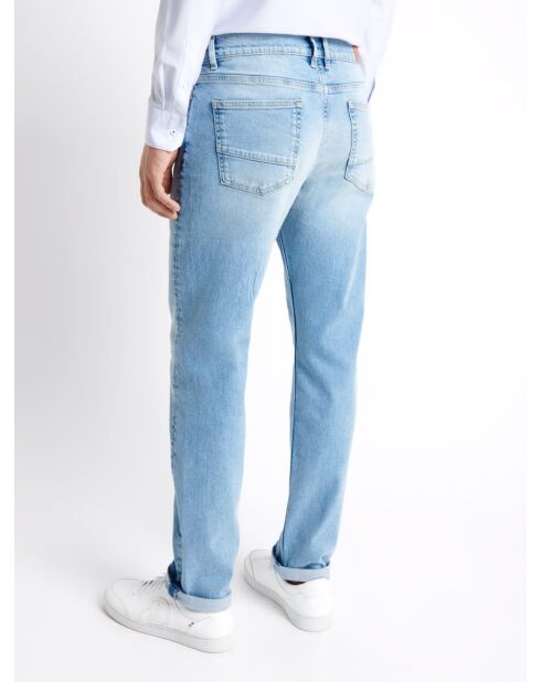 Jean denim faux-uni bleu bleach
