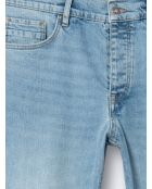 Jean denim faux-uni bleu bleach