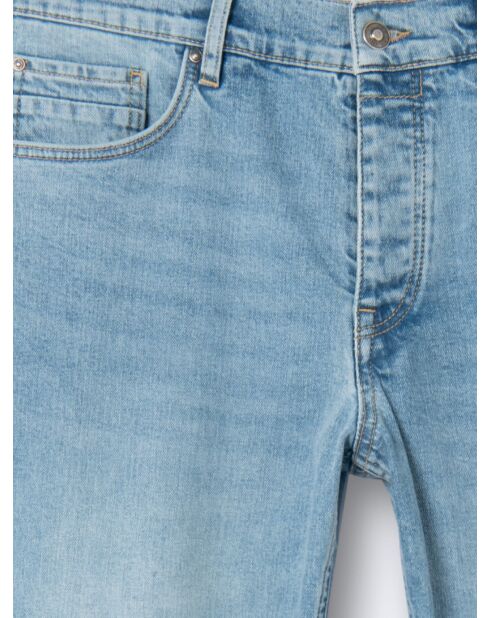 Jean denim faux-uni bleu bleach