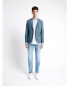 Jean denim faux-uni bleu bleach