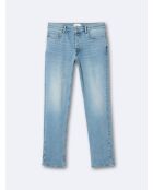 Jean denim faux-uni bleu bleach