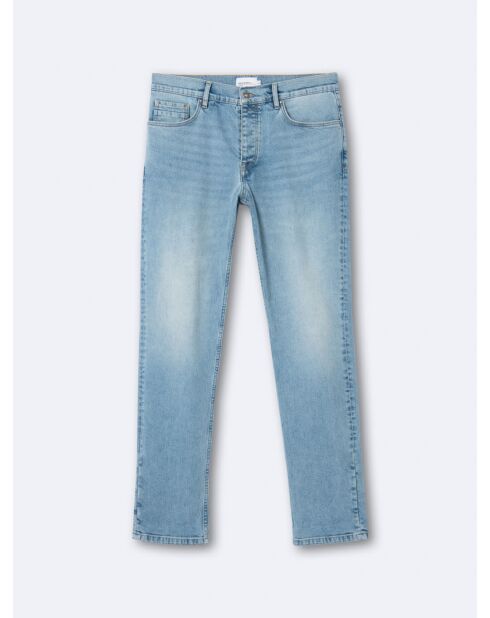 Jean denim faux-uni bleu bleach