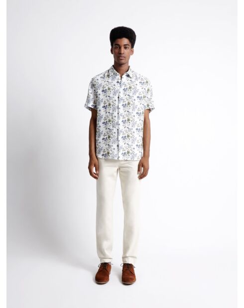 Slack armuré en Coton & Lin beige clair