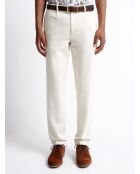 Slack armuré en Coton & Lin beige clair