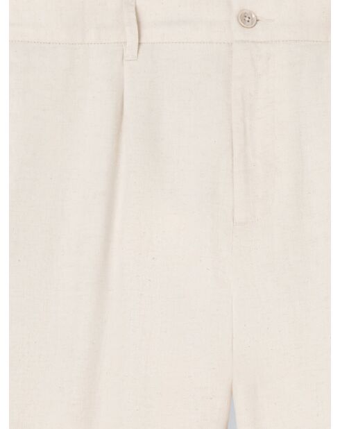 Slack armuré en Coton & Lin beige clair