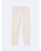 Slack armuré en Coton & Lin beige clair