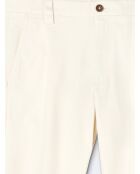 Chino en coton uni blanc neige