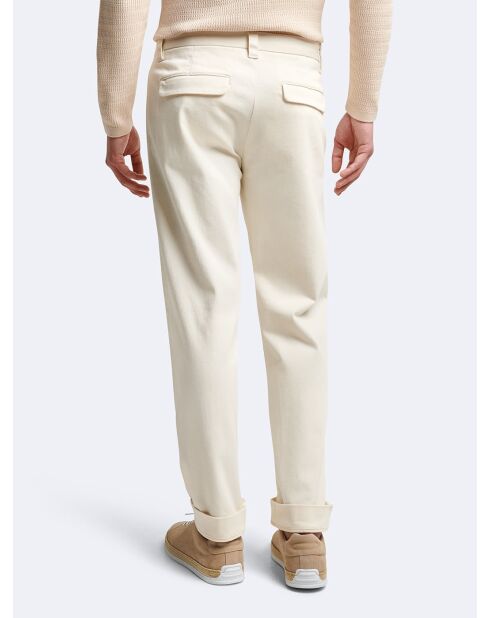 Chino en coton uni blanc neige